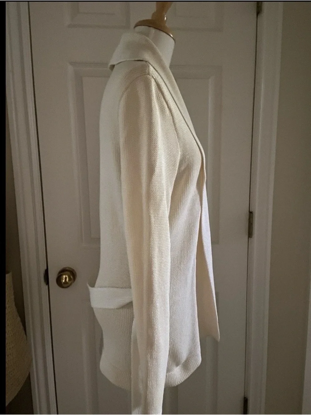 Ralph Lauren M Ivory Open-Front Women's Long Belted Cotton Cardigan NWT $99.50